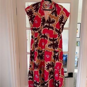 CROSBY by Mollie Burch Red and Brown Midi Dress